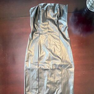 Faux Leather Midi Pencil Dress
